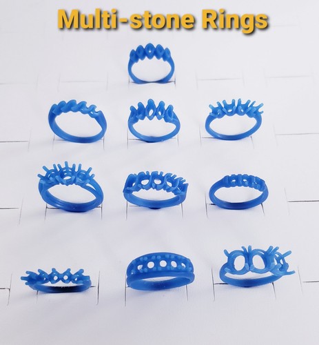 Assorted multi stone rings - 10, multi-stone